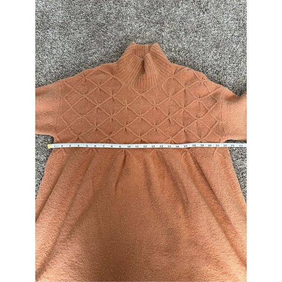 Free People Jaci Sweater Dress S Long Sleeve Mock Neck Knit Textured Wool “Doe” - Picture 10 of 16
